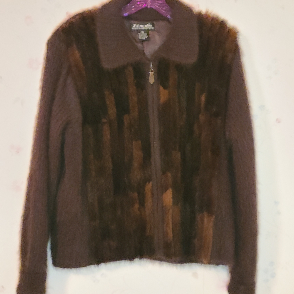 Brown Fur-Trimmed Jacket